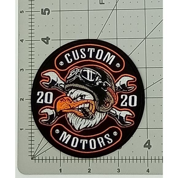 Custom Motors 2020 Embroidered Motorcycle Patch - Picture 1 of 1